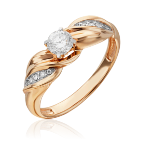Кольцо из красного золота с бриллиантами 01-4956-00-101-1110-30