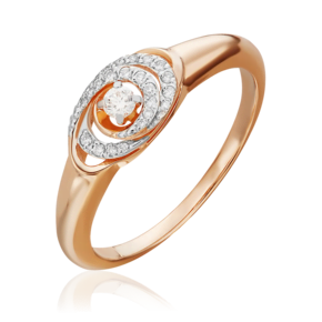 Кольцо из красного золота с бриллиантами 01-4957-00-101-1110-30