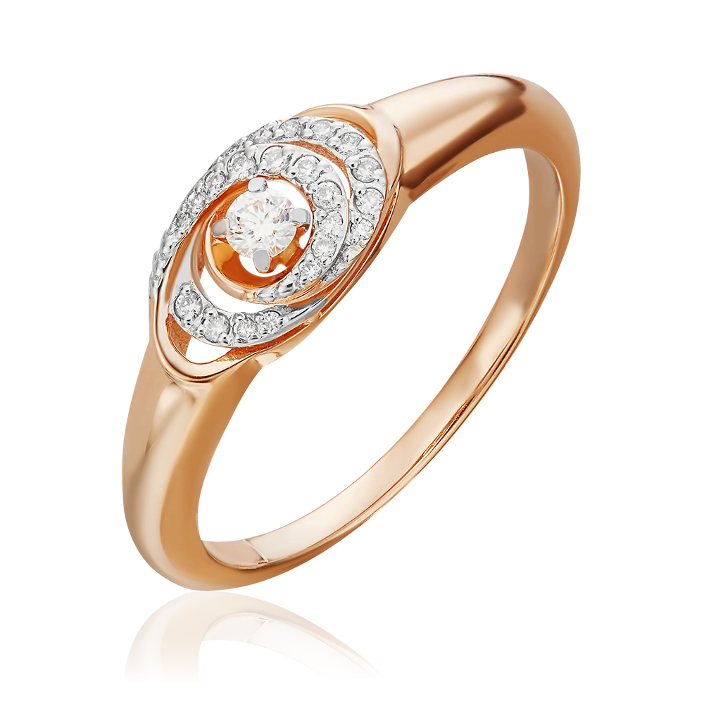 Кольцо из красного золота с бриллиантами 01-4957-00-101-1110-30