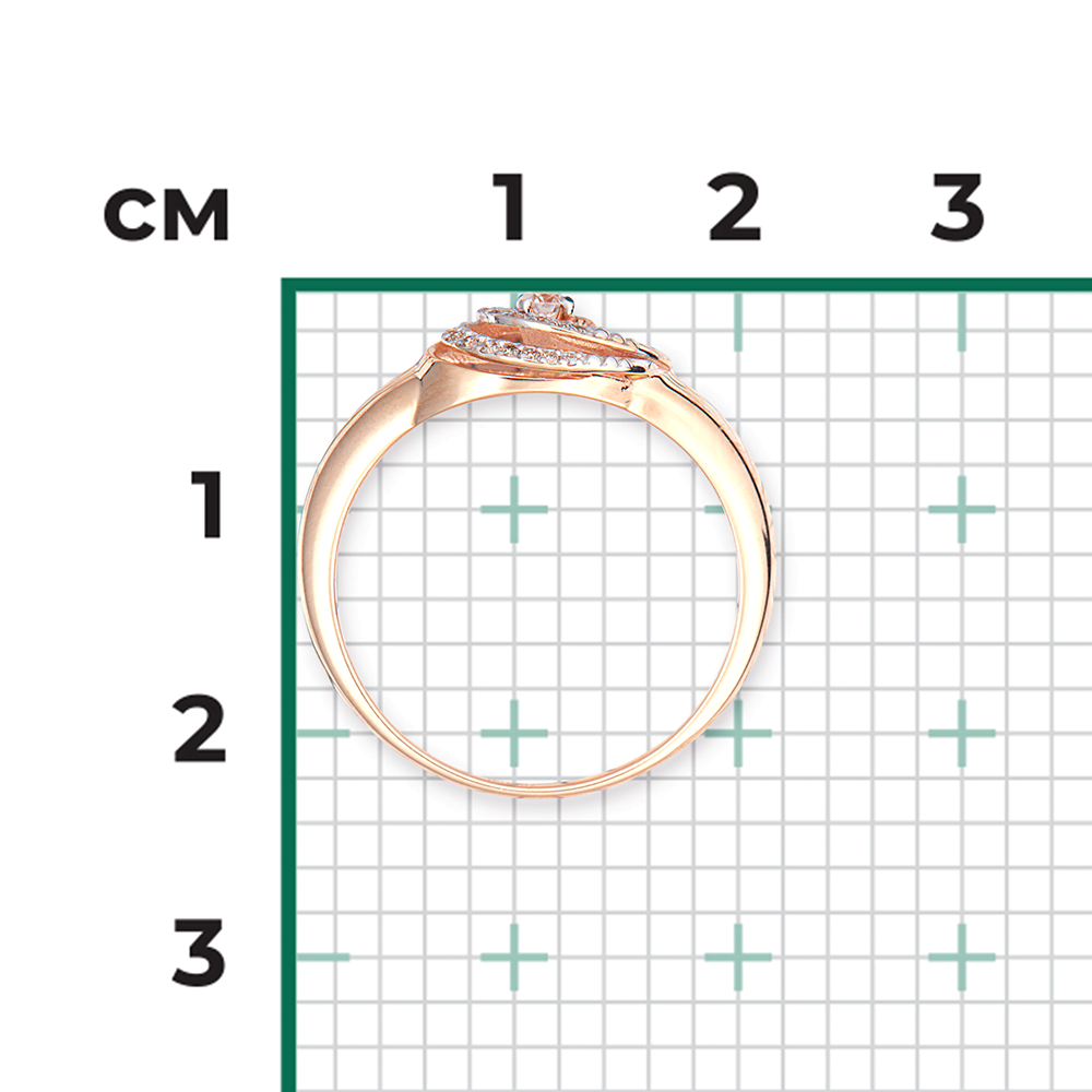 Кольцо из красного золота с бриллиантами 01-4957-00-101-1110-30