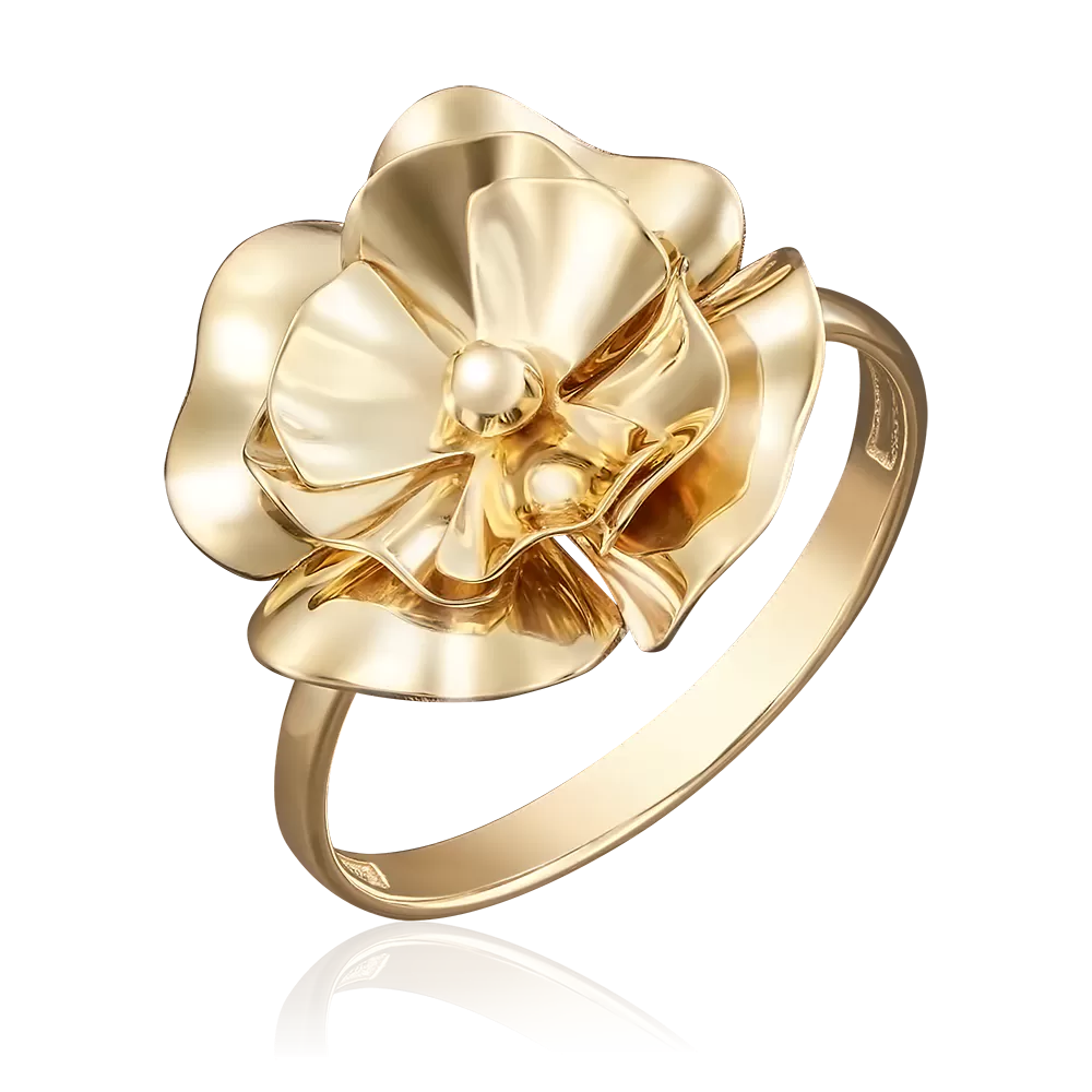 Кольцо «Фиалка» из лимонного золота 01-4960-00-000-1130-48