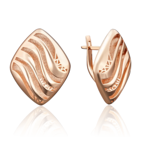 Серьги с английским замком из красного золота 02-3831-00-000-1110-48