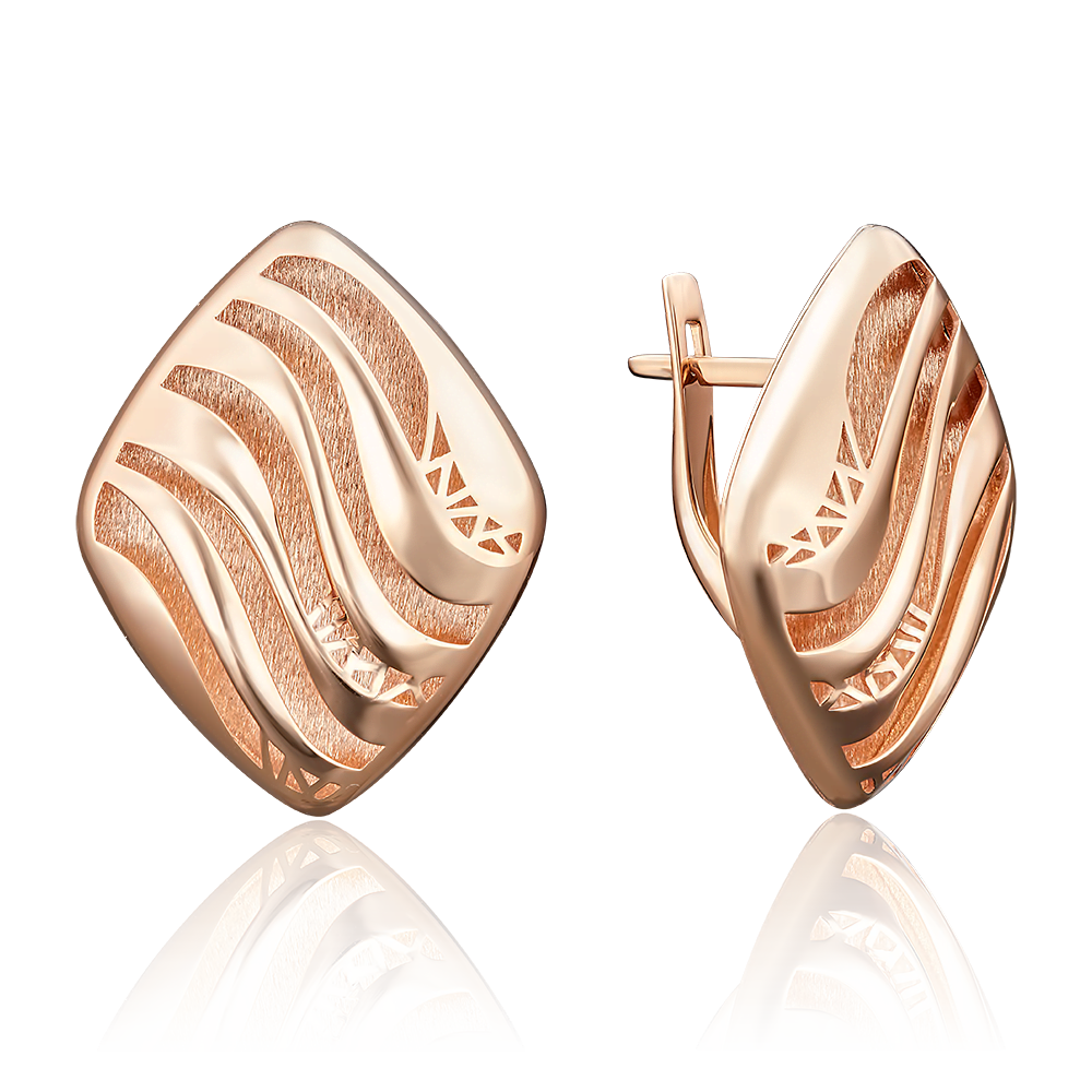 Серьги с английским замком из красного золота 02-3831-00-000-1110-48