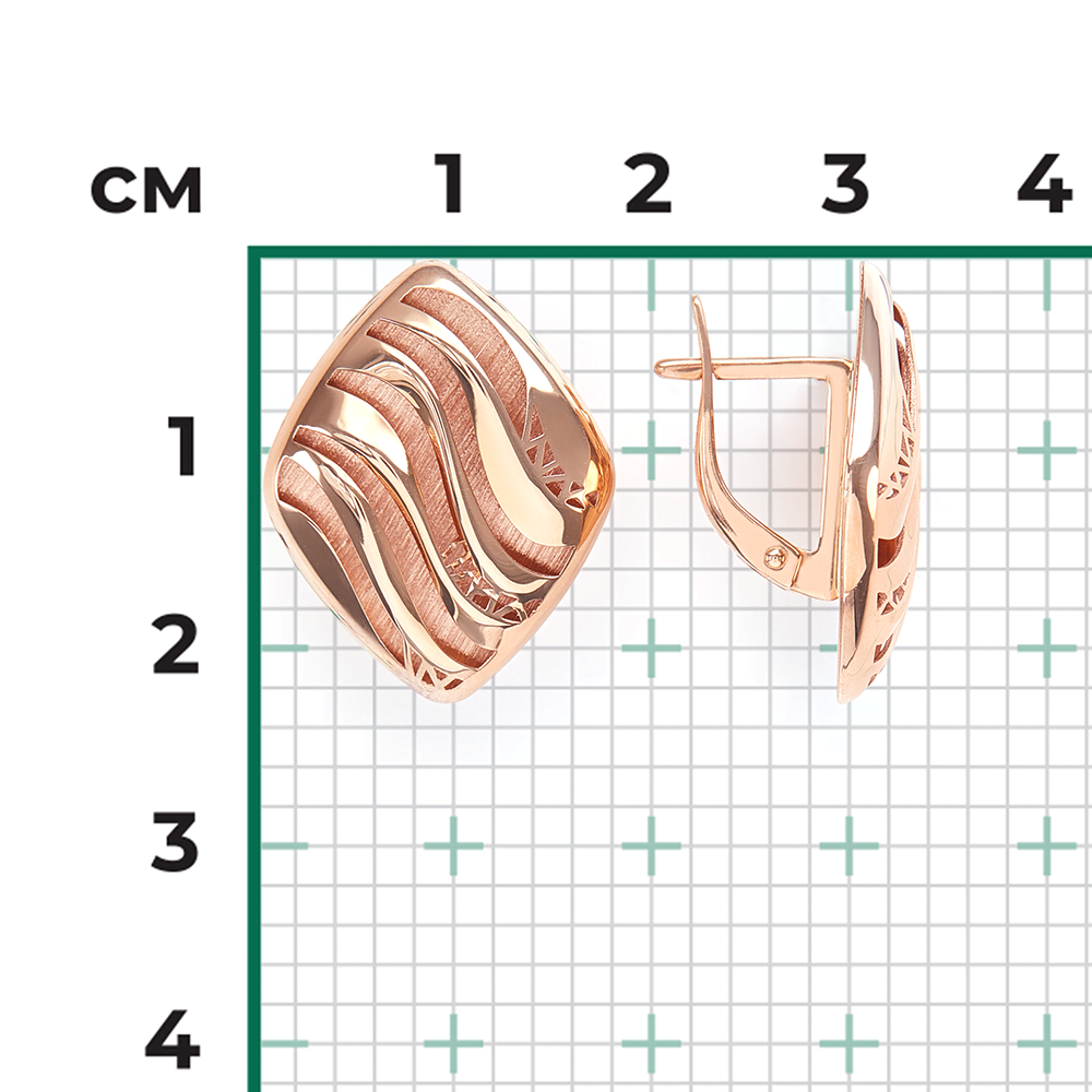Серьги с английским замком из красного золота 02-3831-00-000-1110-48