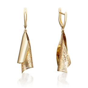 Серьги с английским замком из лимонного золота 02-3833-00-000-1130-48