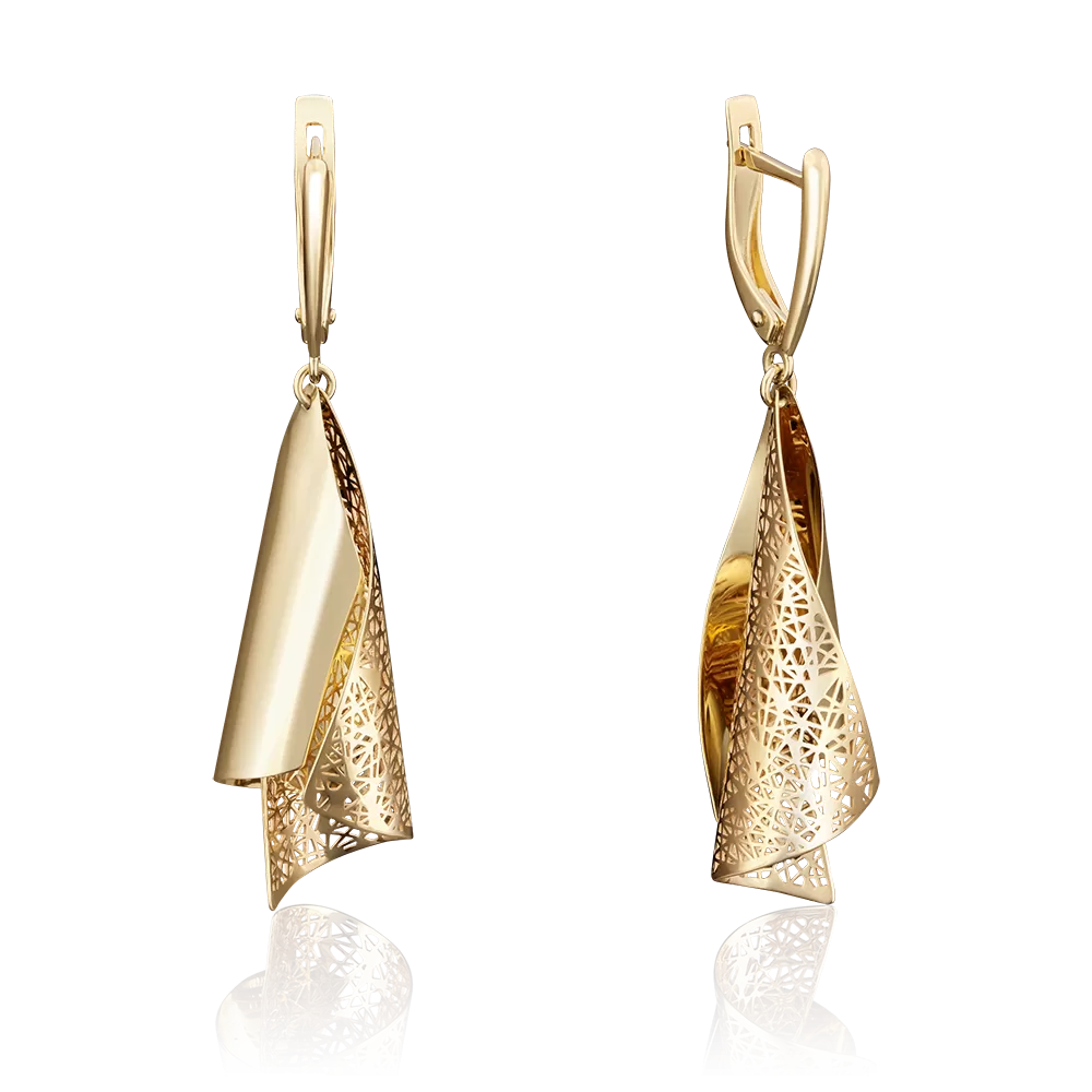 Серьги с английским замком из лимонного золота 02-3833-00-000-1130-48