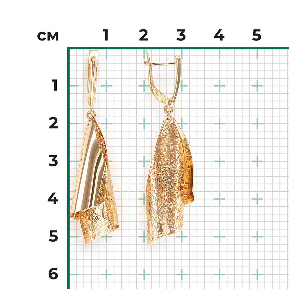 Серьги с английским замком из лимонного золота 02-3833-00-000-1130-48