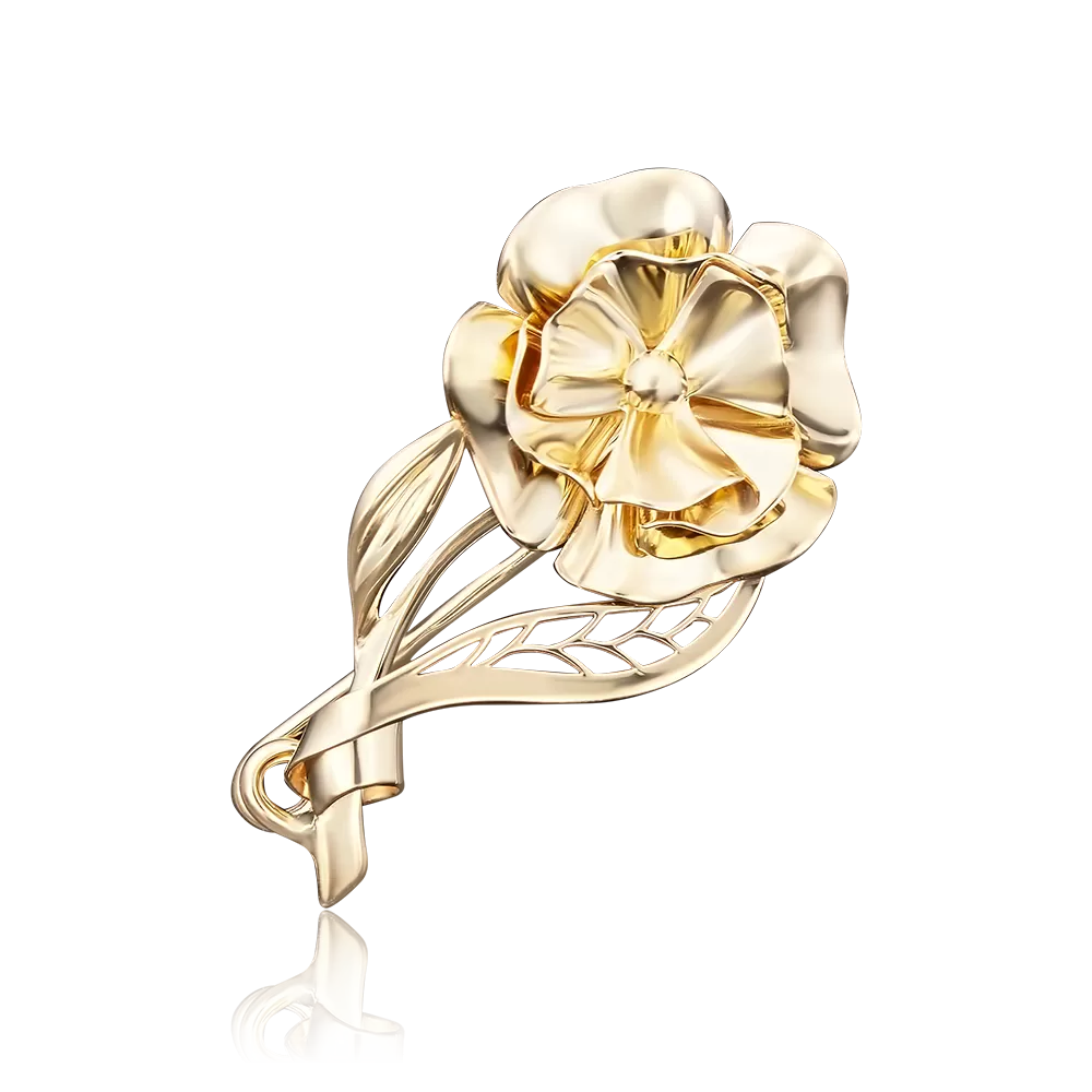 Брошь «Мак» из лимонного золота 04-0149-00-000-1130-48