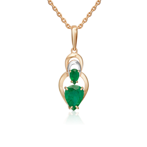 Подвеска из красного золота с изумрудами 03-3616-00-103-1110