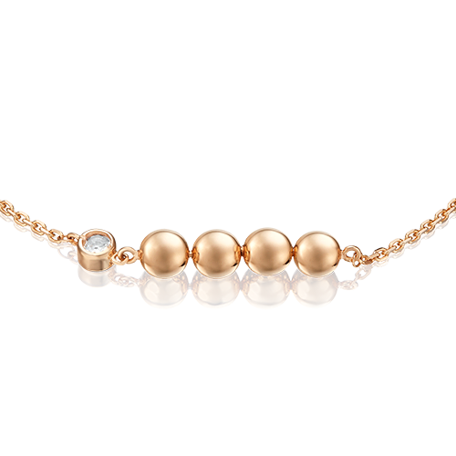 Браслет «Дуэт форм» из красного золота с натуральным топазом white 05-0700-00-201-1110