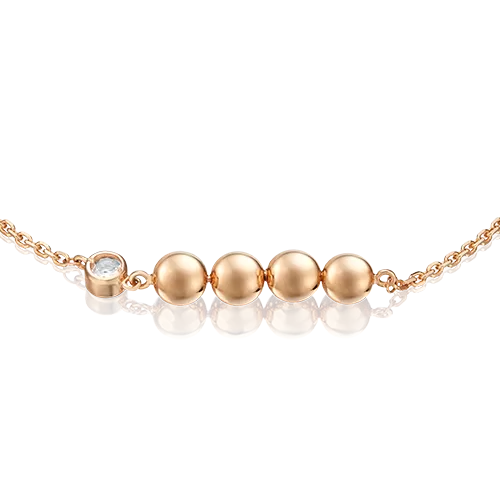 Браслет «Дуэт форм» из красного золота с натуральным топазом white 05-0700-00-201-1110