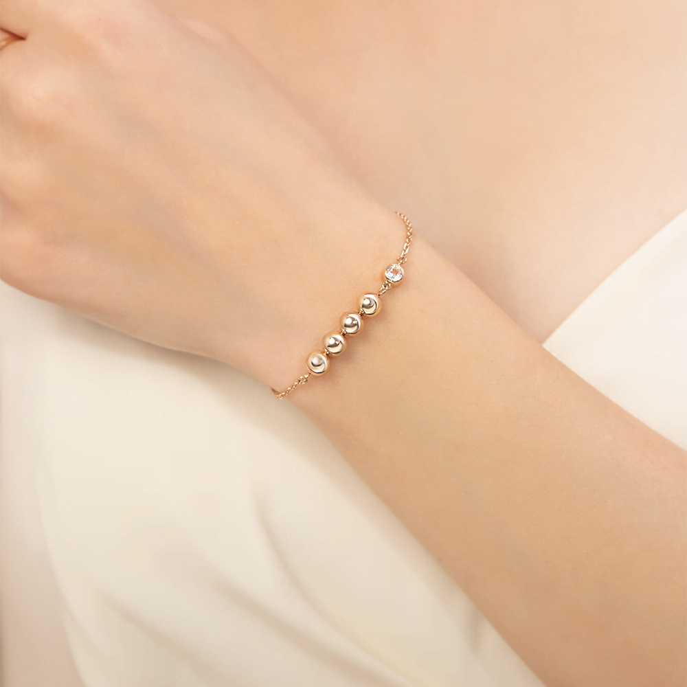 Браслет «Дуэт форм» из красного золота с натуральным топазом white 05-0700-00-201-1110