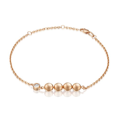 Браслет «Дуэт форм» из красного золота с натуральным топазом white 05-0700-00-201-1110